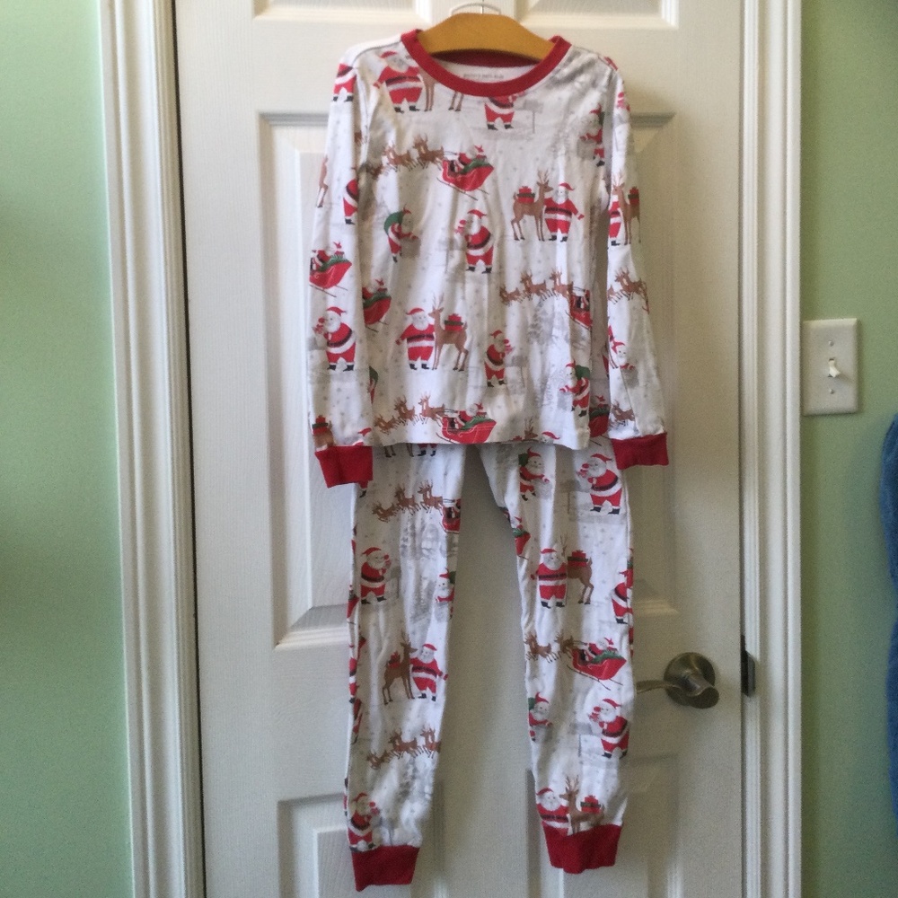 Heritage Santa Organic Cotton Kid Pajama Set Size 10 Unisex - Picture 3 of 9